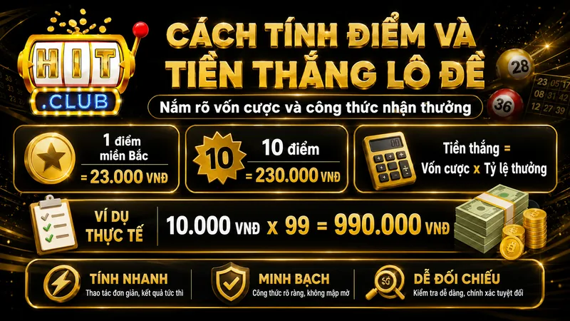 Cách tính điểm và tiền thắng các loại cược lô đề
