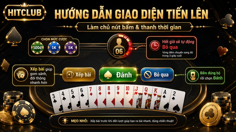 Hướng dẫn thao tác giao diện Tiến Lên HITCLUB
