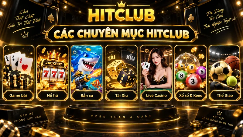 Các chuyên mục trò chơi và nội dung chính tại HITCLUB